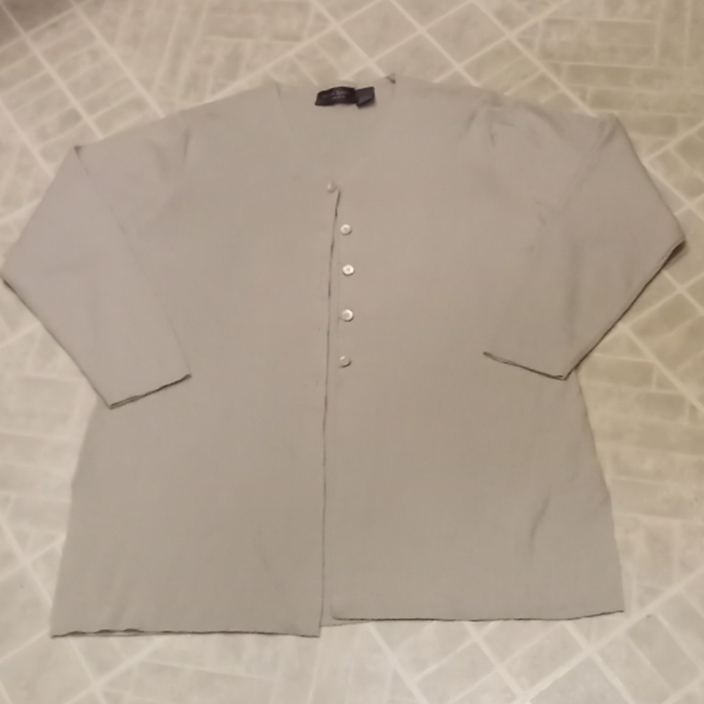 Working classics plus size tan button-up sweater